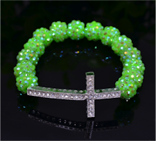 Shamballa Kors Armband - Grön