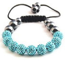Shamballa Armband - Turkos