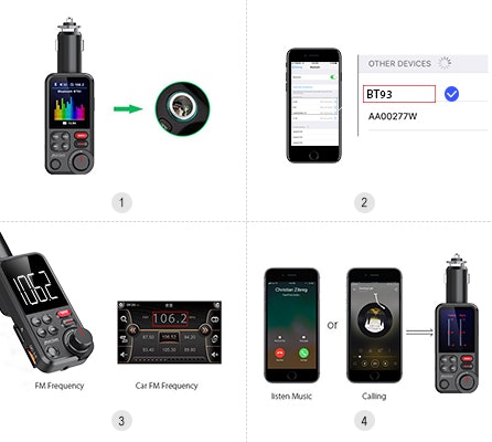 Bluetooth FM transmitter for car