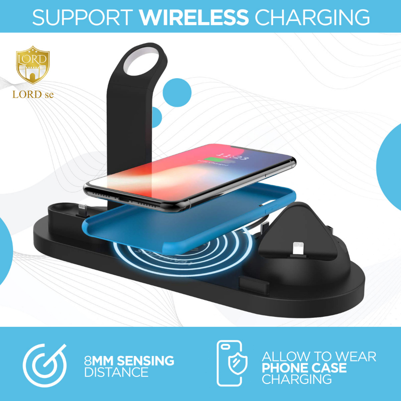 Wireless charging station for 4 different devices