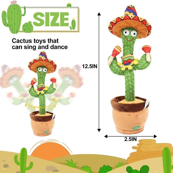 Dancing and Singing Cactus - Rechargeable