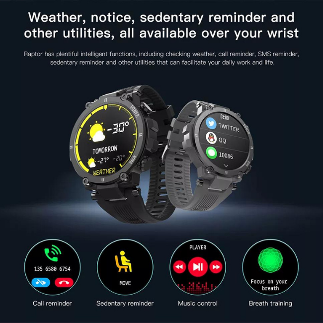 Kospet-Raptor Men's Smart Watch 1.3 with 20 Sport Mode - lordse.se