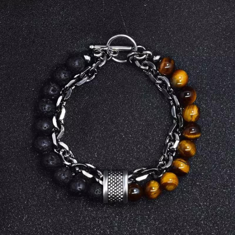 Bracelet Natural Frosted Beads Stone Tiger Eye -Yoga Natural stone