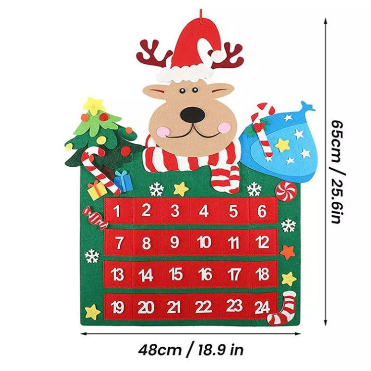 Diy Christmas decorations felt advent calendar with pockets