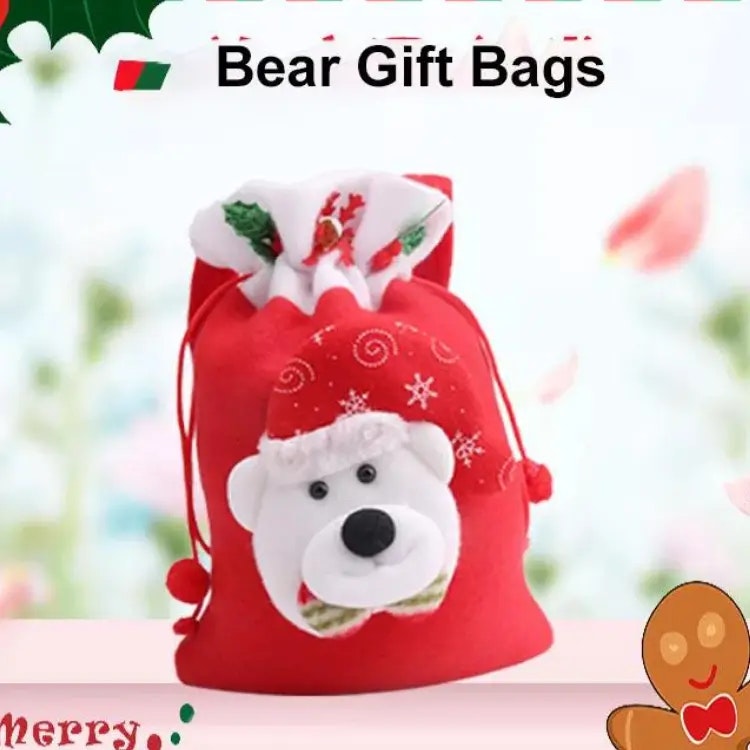 Christmas candy drawstring bag gift bag - packaging decoration