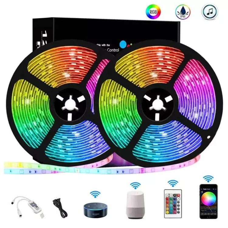 Smart WiFi 5050 SMD RGB Vattentät LED Strip Light Smart Wifi Led Strip Lights med Alexa Google Assistant App