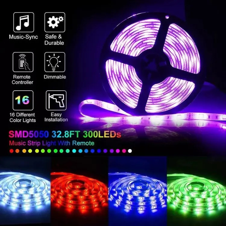 Smart WiFi 5050 SMD RGB Vattentät LED Strip Light Smart Wifi Led Strip Lights med Alexa Google Assistant App