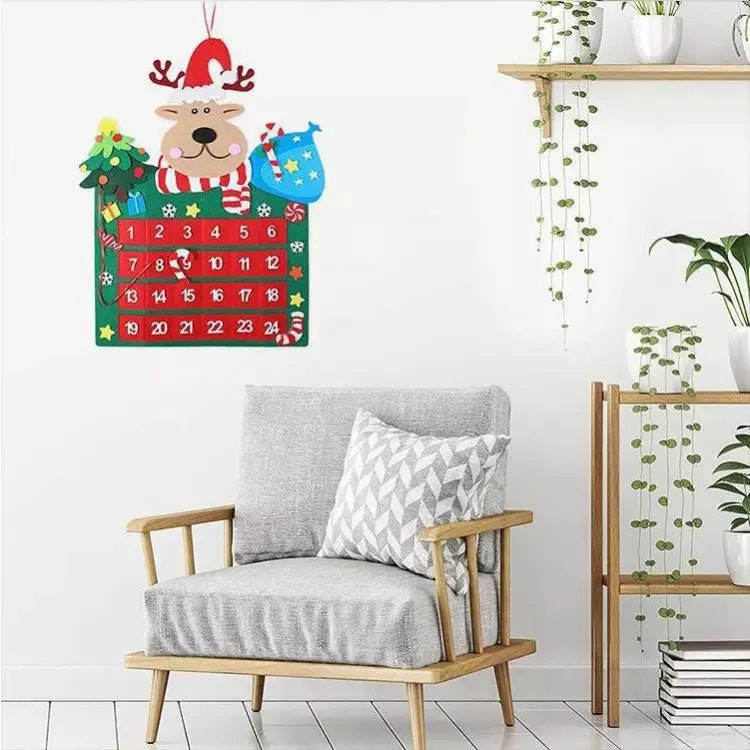 Diy Christmas decorations felt advent calendar with pockets