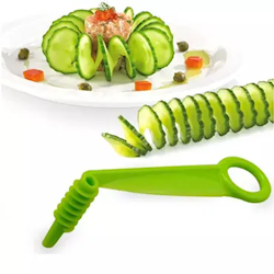 Cucumber spiral slicer fruit vegetable rotary slicing