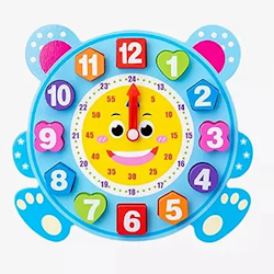 Wooden clock - educational clock toy