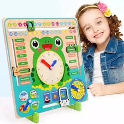 Wooden Montessori, Clock Calendar Weather Seasons Calendars Cognitive Children&#39;s Toys