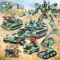 Universaltank -Tegel Pedagogisk leksak Barn Byggleksak - Militär Robot byggklossar