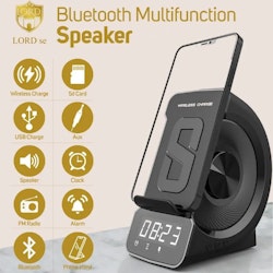 WD-200 Bluetooth Speaker Wireless Charger Digital Alarm Clock Radio