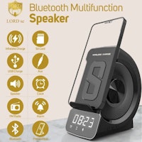 WD-200 Bluetooth Speaker Wireless Charger Digital Alarm Clock Radio