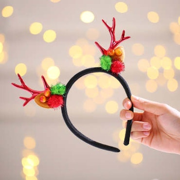 Headband, Christmas reindeer antlers (one size fits all)