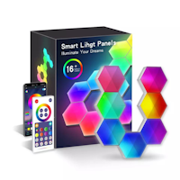 Hexagonal wall lamp |smart LED lighting |wall panel, app control Wi-Fi + Bluetooth |