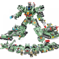 Universaltank -Tegel Pedagogisk leksak Barn Byggleksak - Militär Robot byggklossar