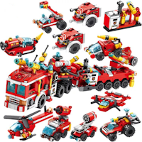 12 in 1 Fire Truck - Military City - Technology Changing Series Shapes Building Blocks Brick Toys Gifts