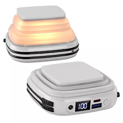 Mini bärbar powerbank 10000mAh med nattljus och dold fäste - LCD-skärm