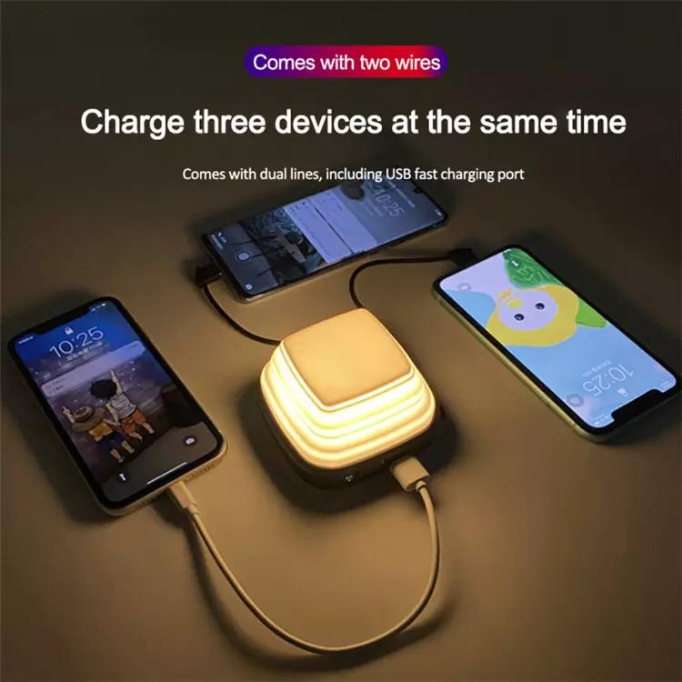 Mini portable power bank 10000mAh with night light and hidden bracket - LCD screen