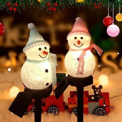 2 pcs, Snowman solar garden lighting - LED (Red color)