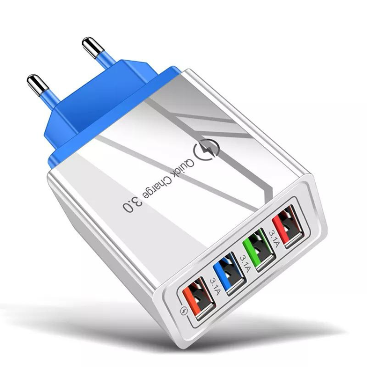 4 Port USB Snabbladdning  väggladdare  QC3.0