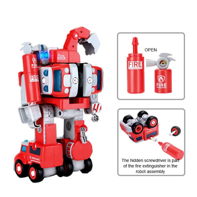 5 in 1 toy robot cars - Rescue Brave Combination - transform car