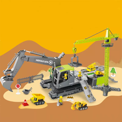 Ingenjöresk byggkranar och lastbilar leksaker set