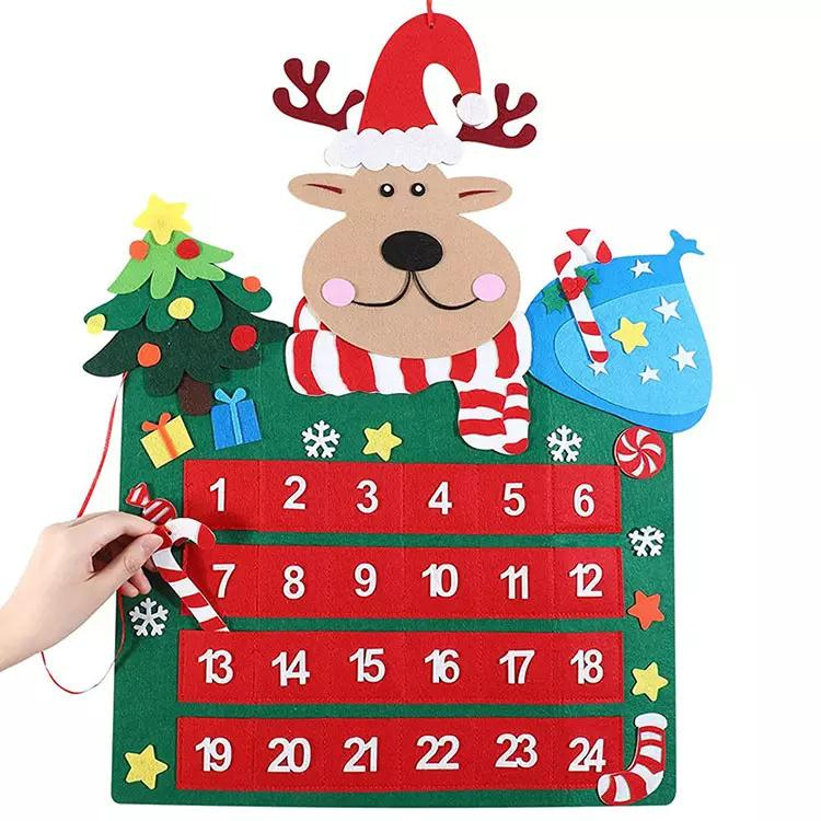 Diy Juldekorationer filt adventskalender med fickor