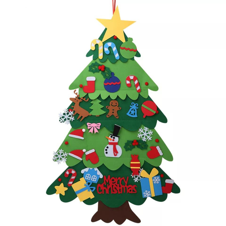 DIY filt julgran för barn Vägghängande dekorationer