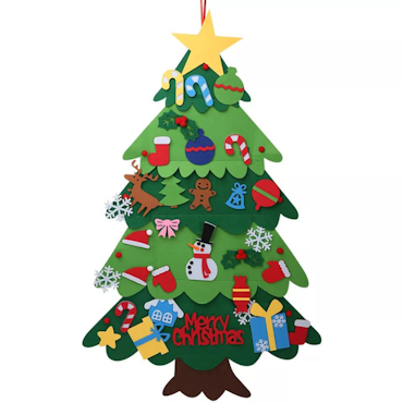 DIY Felt Christmas Tree for Kids Wall Hanging Decorations