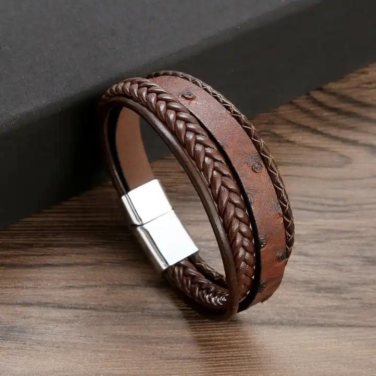 Handcrafted genuine leather bracelet