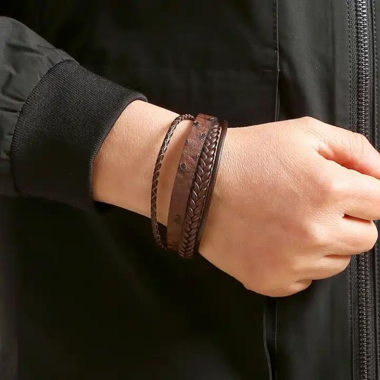 Handcrafted genuine leather bracelet