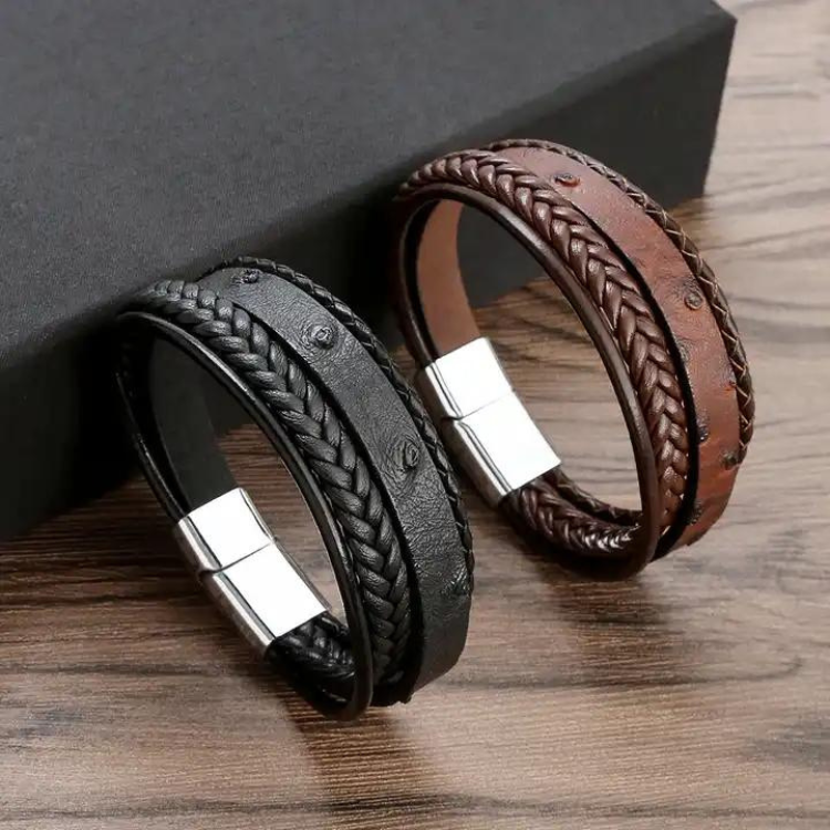 Handcrafted genuine leather bracelet