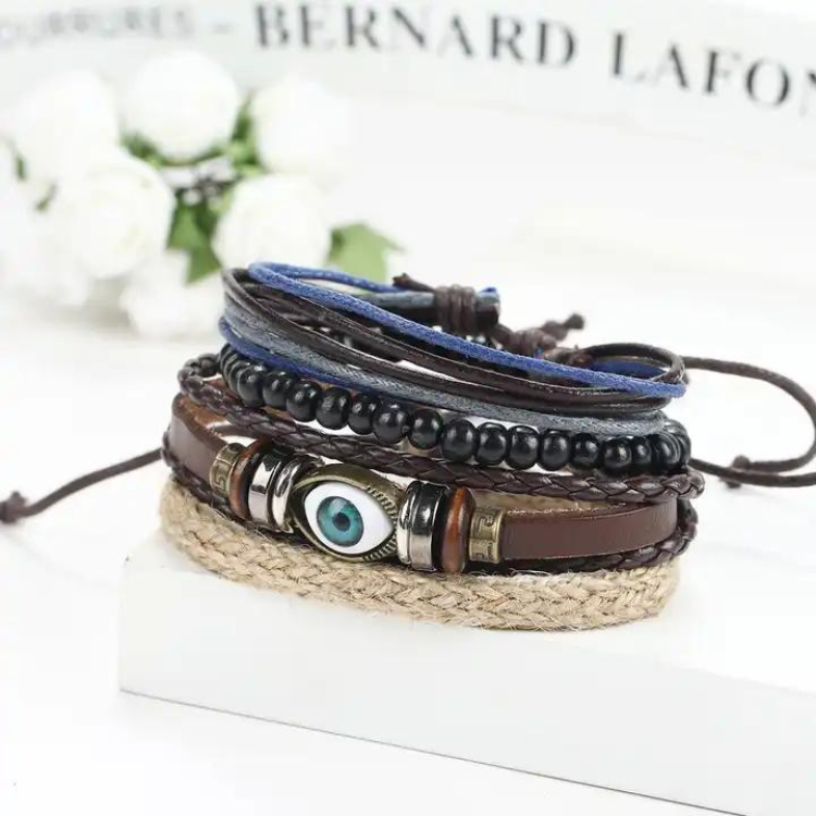 Bohemia woven braided leather bracelets