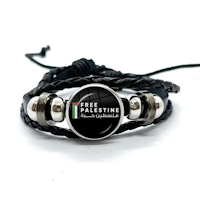 Palestinian Flag Bracelet - Palestine Leather Braided Bracelet