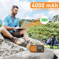 DAB+/FM Nöd Digital Campingradio med Li-Ion Batteri, Solpanel, Handvev, SOS, Ficklampa, Trådlös, Telefonladdare