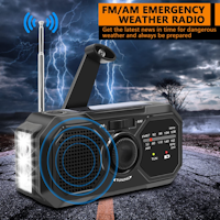 3-i-1 vevradio med solcell och powerbank 2500mAh