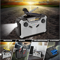 Nödradio Vevradio med Solceller & Powerbank 2500 mAh
