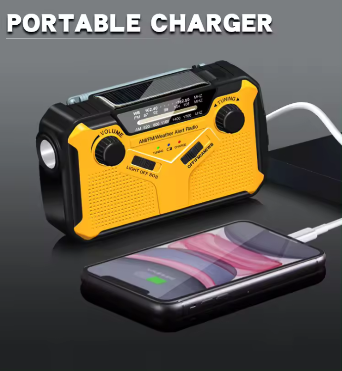 Nödradio Vevradio med Solceller & Powerbank 2500 mAh