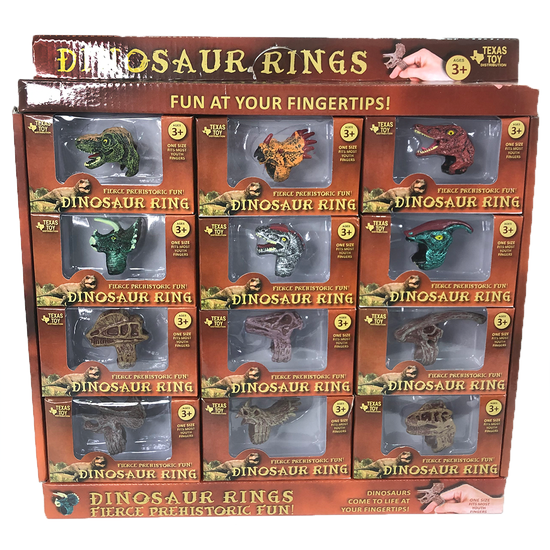 Dinosaurie-ring för lek - assorterade Dinosaur Ringar