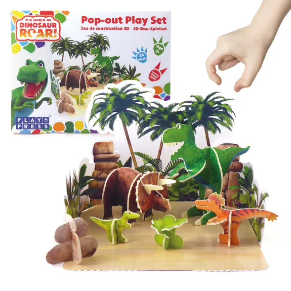 Pop Out-Figurer Dinosaurier från playpress, leksaker att bygga ihop