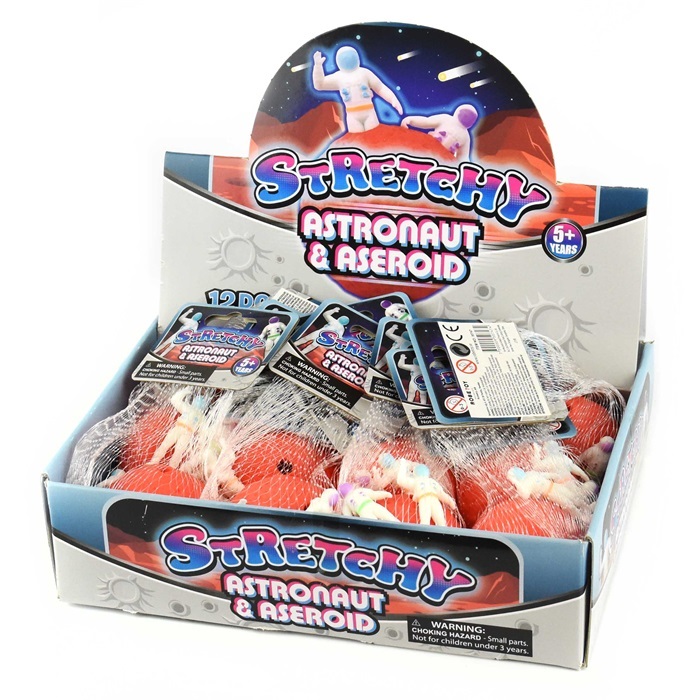 display med astronaut leksaker i