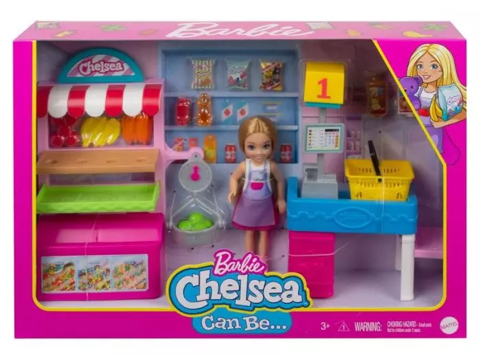 chelsea barbie med butik och tillbehör