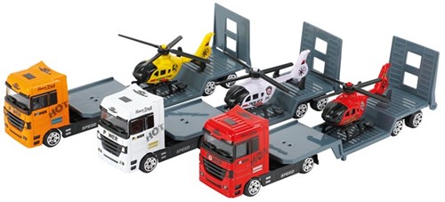 Leksaksbilar | Lastbil med Helikopter