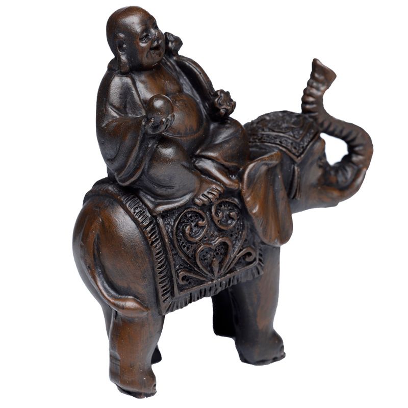 Peace of the East - Liten Lyckobuddha staty på Elefant