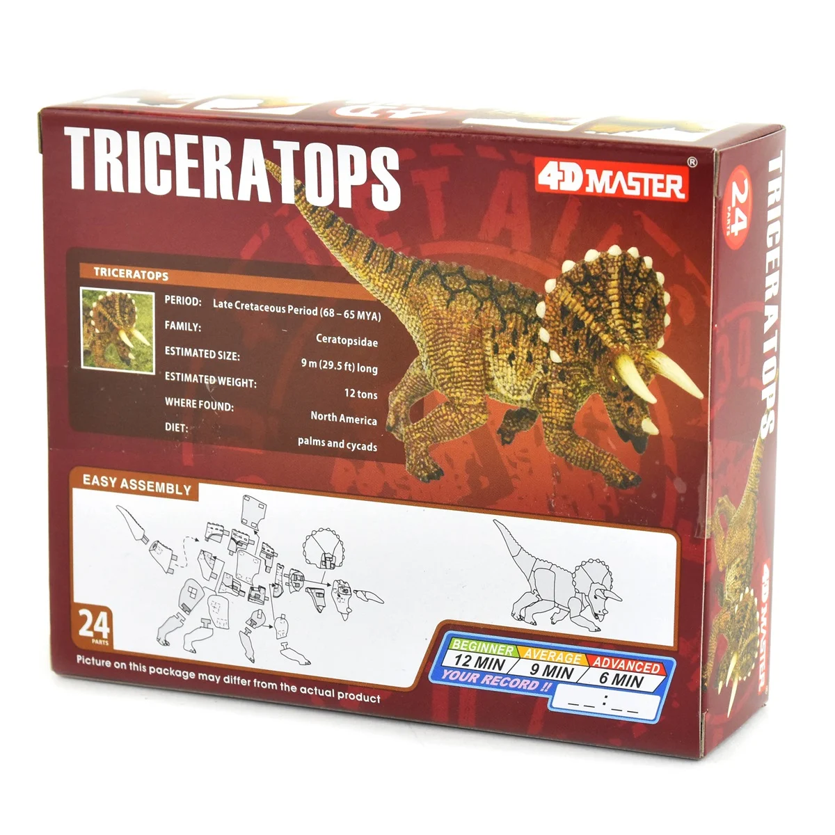 4D Pussel Triceratops - Bygg Din Egen Dinosaurie