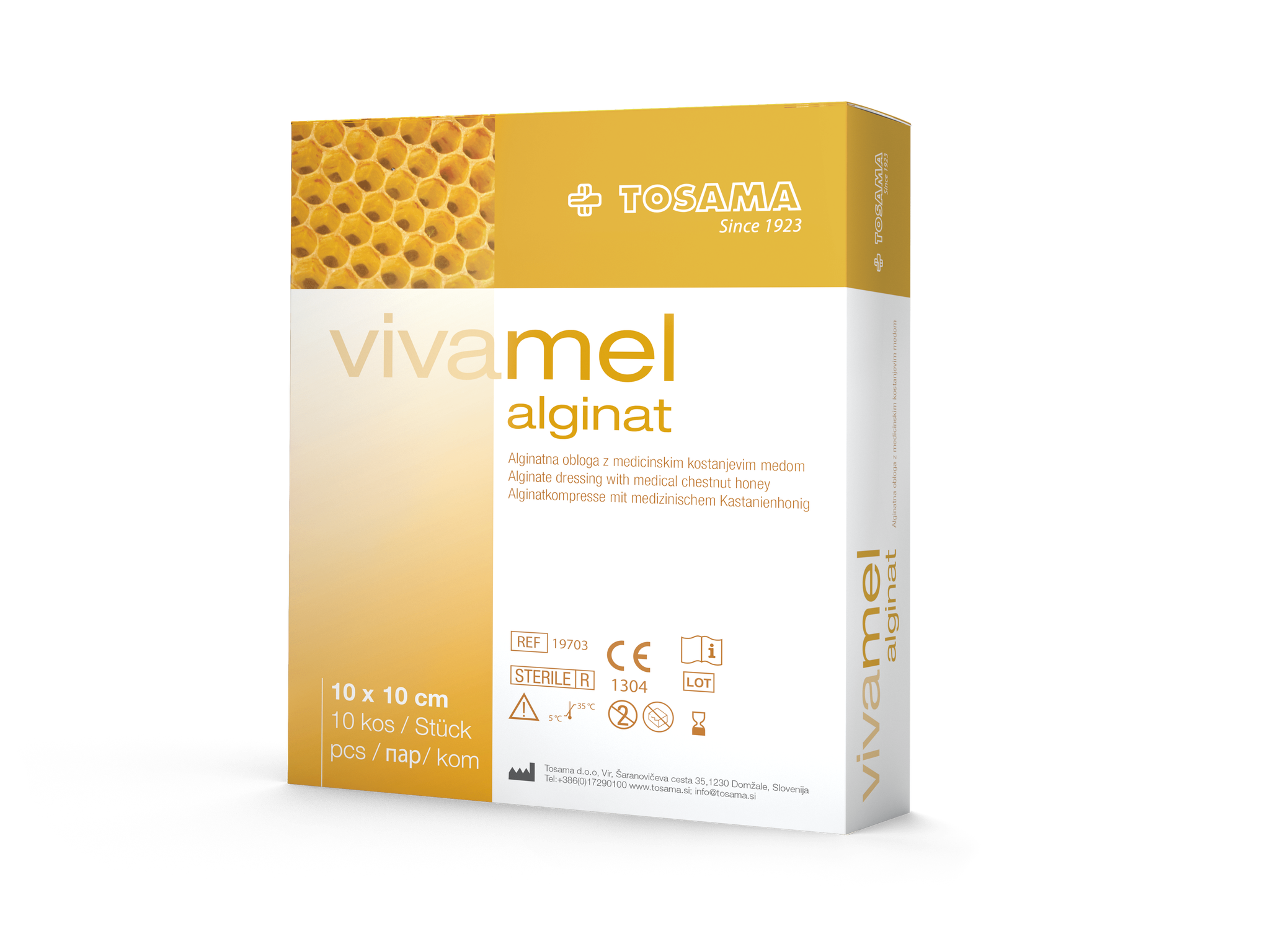 21107 Vivamel Alginat sårkompress 10x10cm, 10-pack