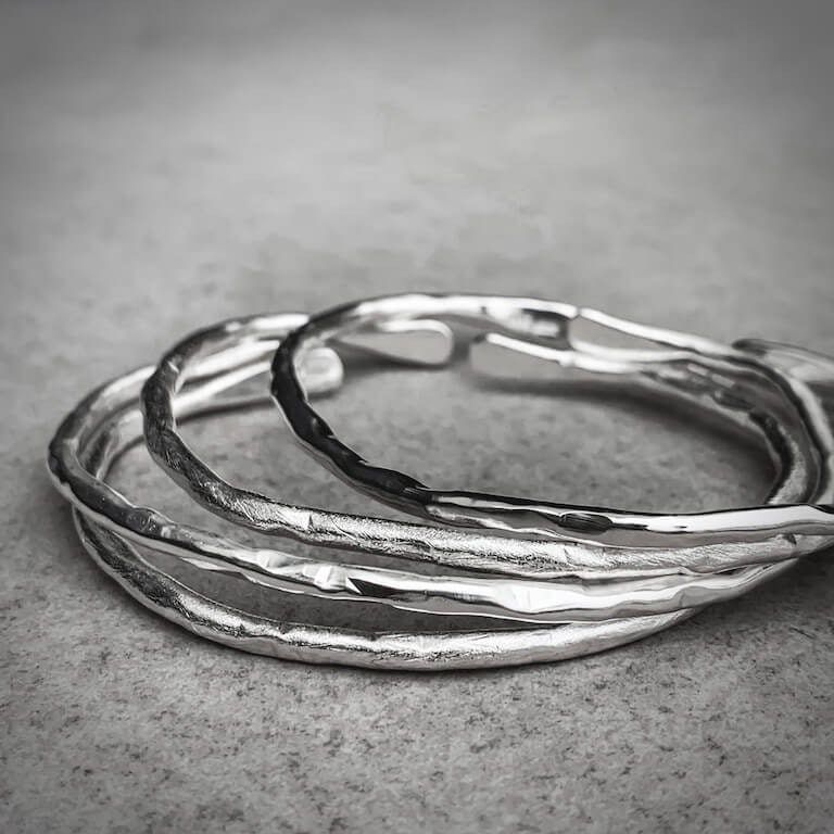 Chunky silverarmband