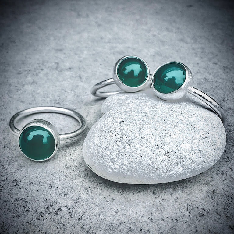 Silverring Happy Green Agat